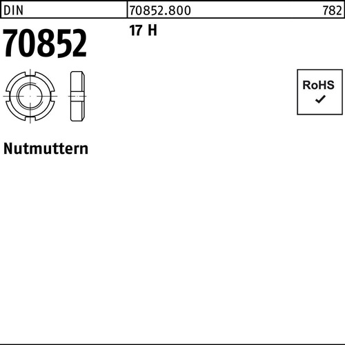 Nutmutter DIN 70852 M20x 1,5 17 H 10 Stück