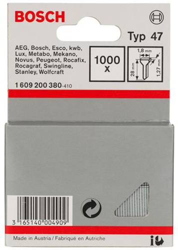 Bosch Nagel Typ 47 LxB 28x1,8mm Dicke 1,27mm 1000er Pack