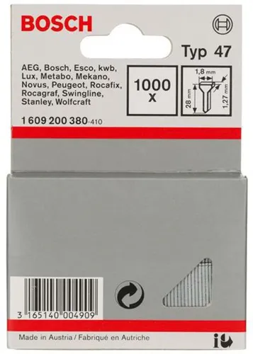 Bosch Nagel Typ 47 LxB 28x1,8mm Dicke 1,27mm 1000er Pack