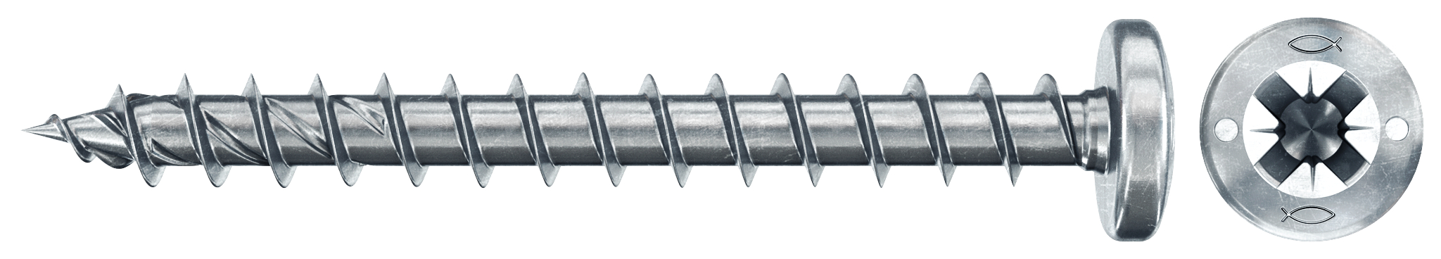 fischer PowerFast FPF II PZF 4,0x35 BC 200 Panhead mit Kreuzschlitz PZ Vollgewinde galvanisch verzinkt, blau passiviert