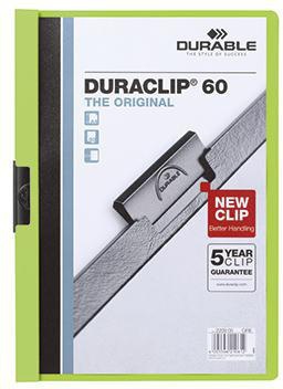 DURABLE Klemmmappe DURACLIP 60 220905 DIN A4 Hartfolie grün