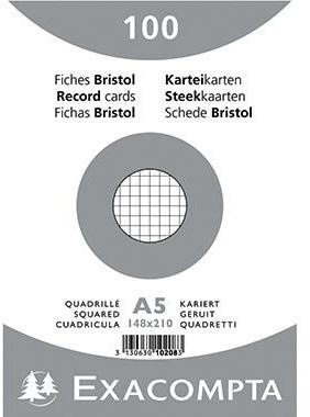Exacompta Karteikarte 10208E DIN A5 kariert weiß 100 St./Pack.