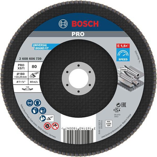 Bosch Fächerschleifscheibe PRO X571 Scheiben-D.180mm Körnung 80 gewinkelt