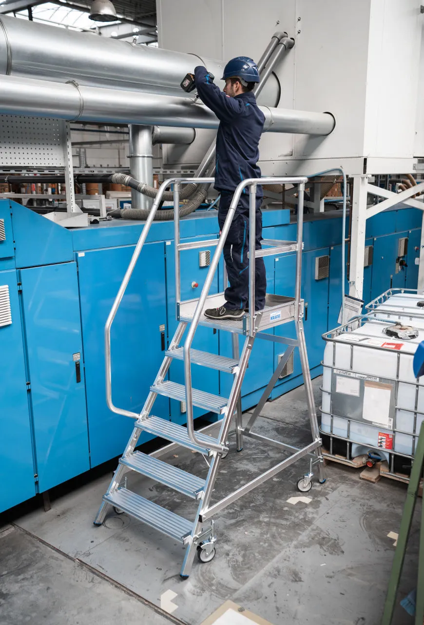 Krause STABILO PodestLeiter fahrbar einseitig begehbar 1x6 Stufen