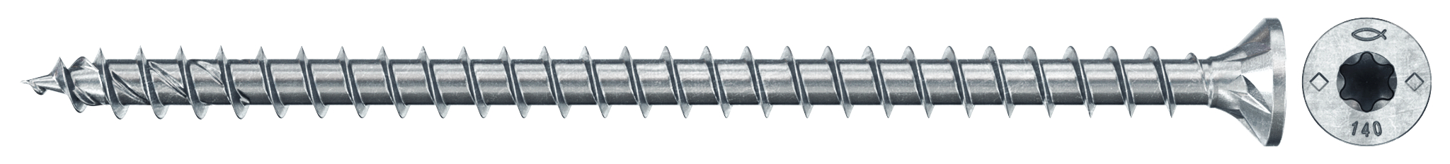 fischer Vollgewindeschraube PowerFull II CTF 8,0 x 100 BC 50 Senkkopf mit Innenstern TX Vollgewinde galvanisch verzinkt, blau passiviert