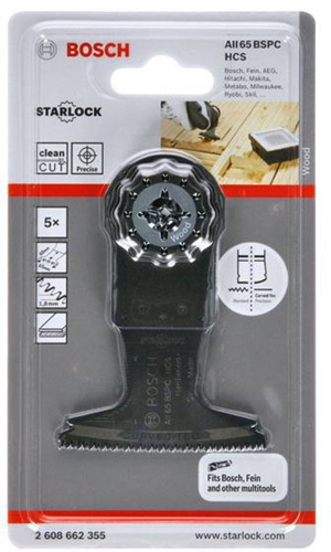 Bosch Tauchsägeblatt HCS AII 65 BSPC Hard Wood B.65mm Eintauch-T.40mm 5St. 