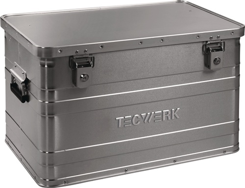 TECWERK Aluminiumbox mit Klappverschluss und Zylinderschloss 