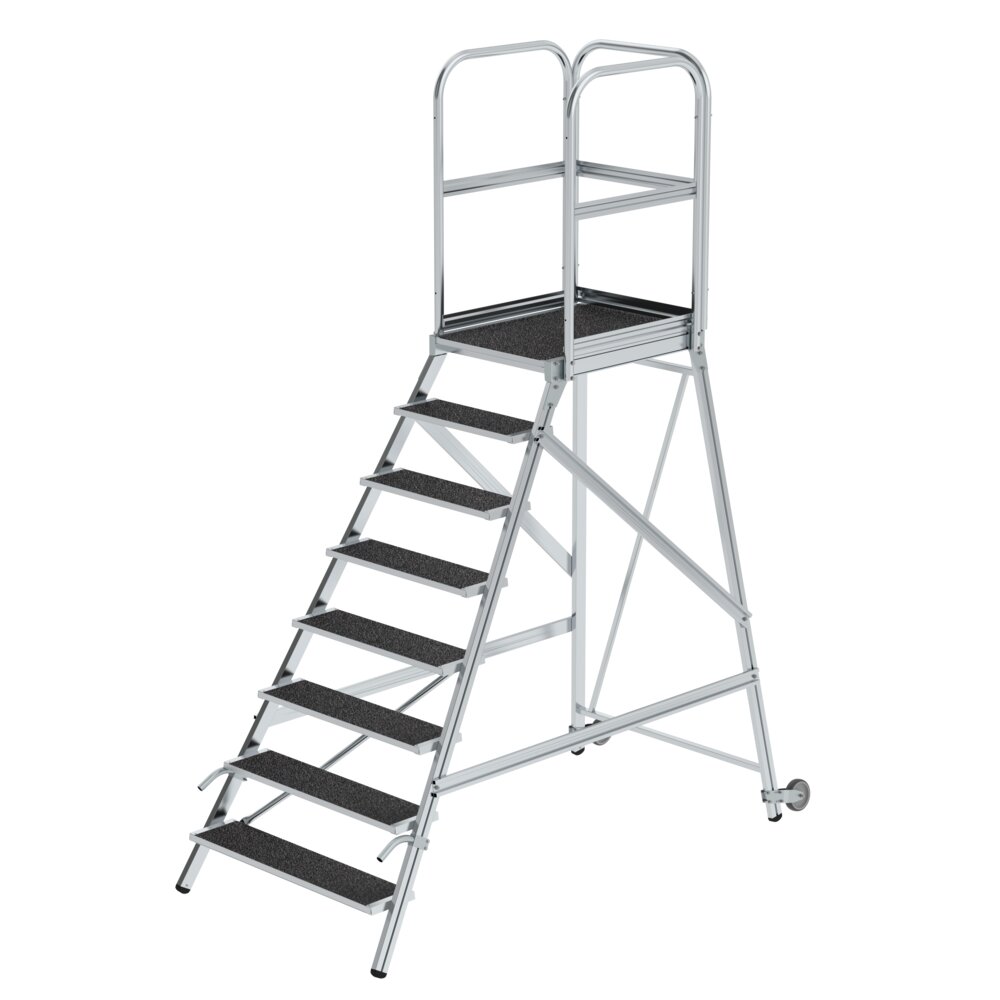 MUNK Podesttreppe mit Rollen und Griffen