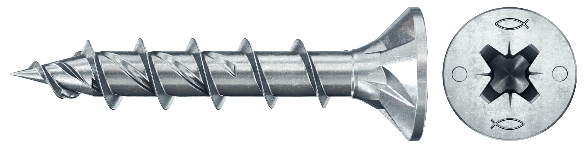 fischer PowerFast FPF II CZF 6,0 x 35 BC 500 Senkkopf mit Kreuzschlitz PZ Vollgewinde galvanisch verzinkt, blau passiviert