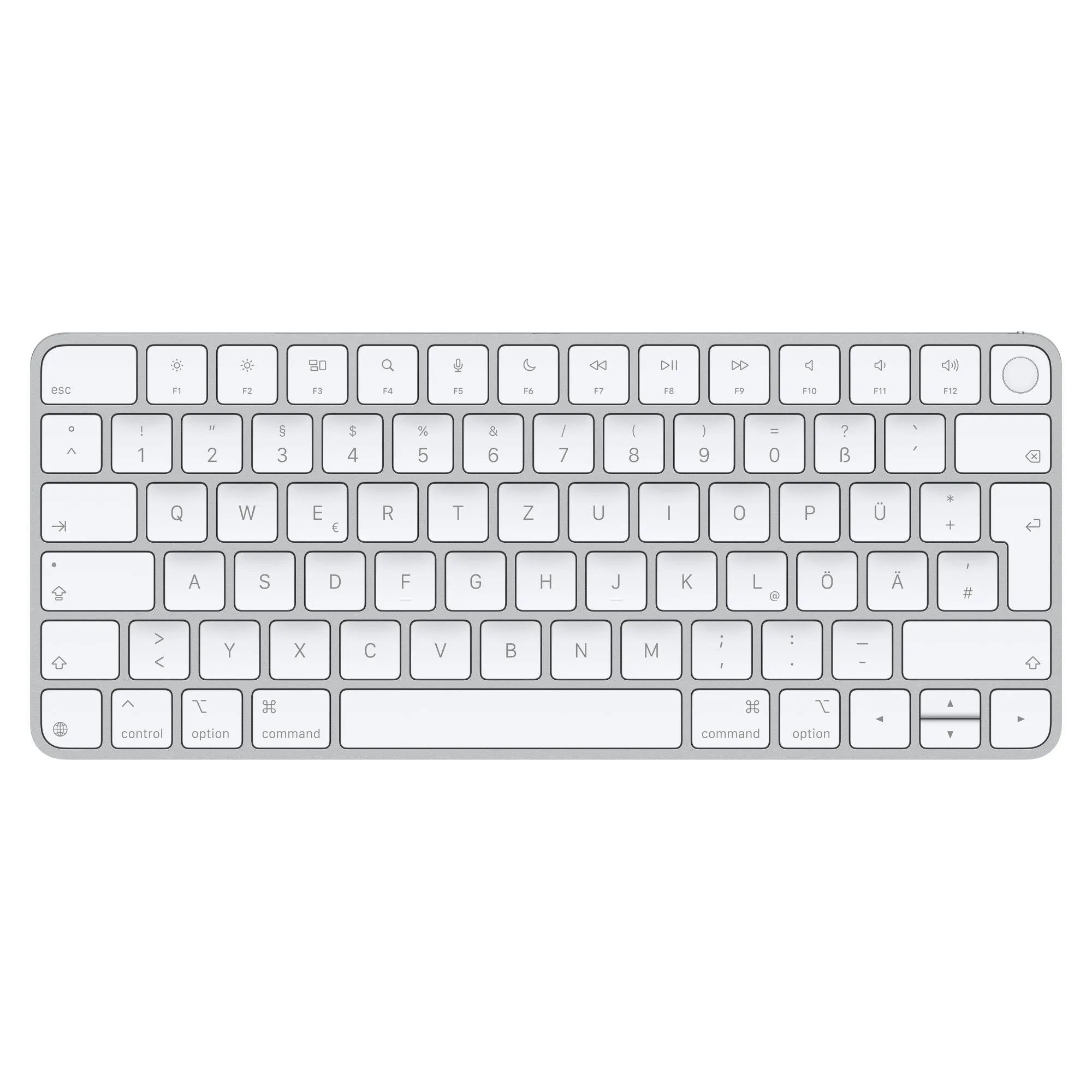 Apple Magic Keyboard mit Touch ID (USB-C), Silber, Bluetooth, Deutsch