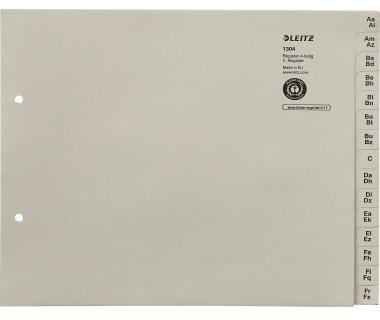 Leitz Registerserie 13040085 DIN A4 A-Z für 4Ordner Tauenpapier grau