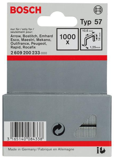 Bosch Flachdrahtklammer Typ 57 BxL 10,6x14mm Dicke 1,25mm 1000 St