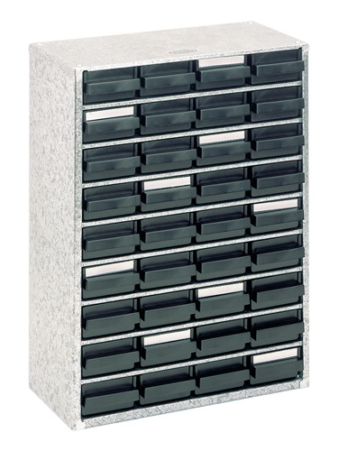 Kleinteilemagazin B.306xT.150xH.417mm m.36 Schubl. ESD Stahlmagazin 936-01