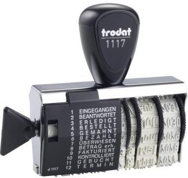 trodat Wortbandstempel Classic 1117 54340 8x7x2cm silber/lichtgrau/rot