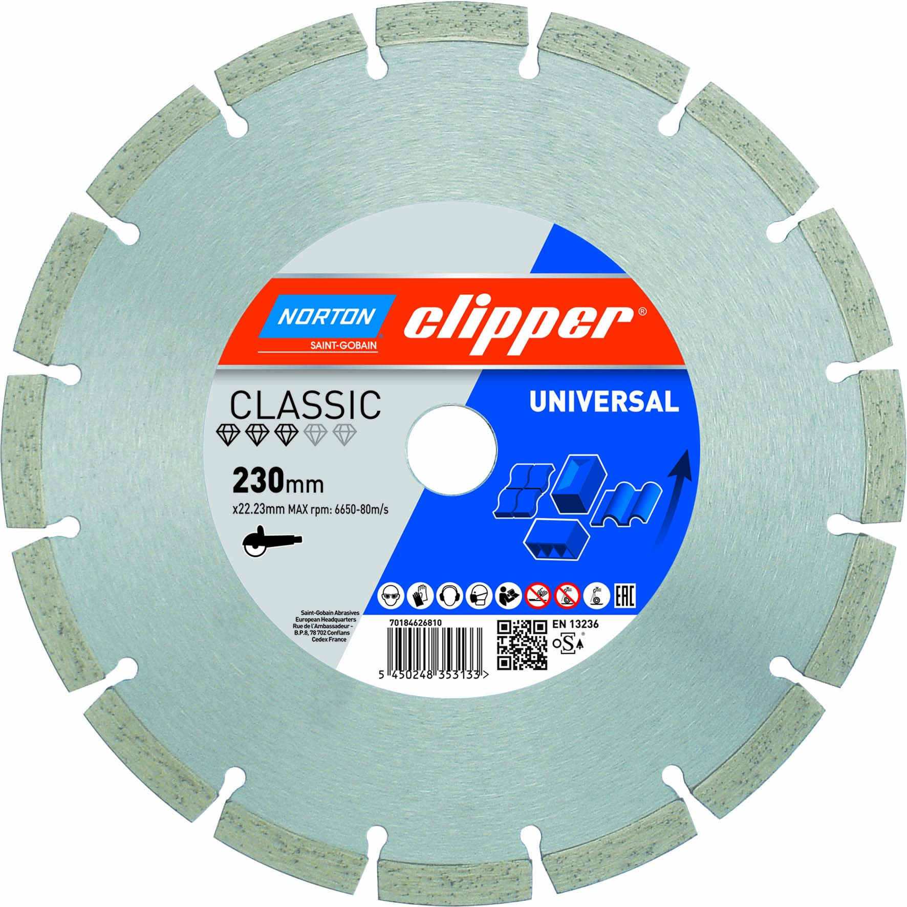 Norton Clipper Diamanttrennscheibe Classic Universal - 350  x  25,4 mm