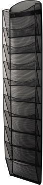 helit Wand-Prospekthalter Mesh H6260195 DIN A4 10Fächer Stahl sw