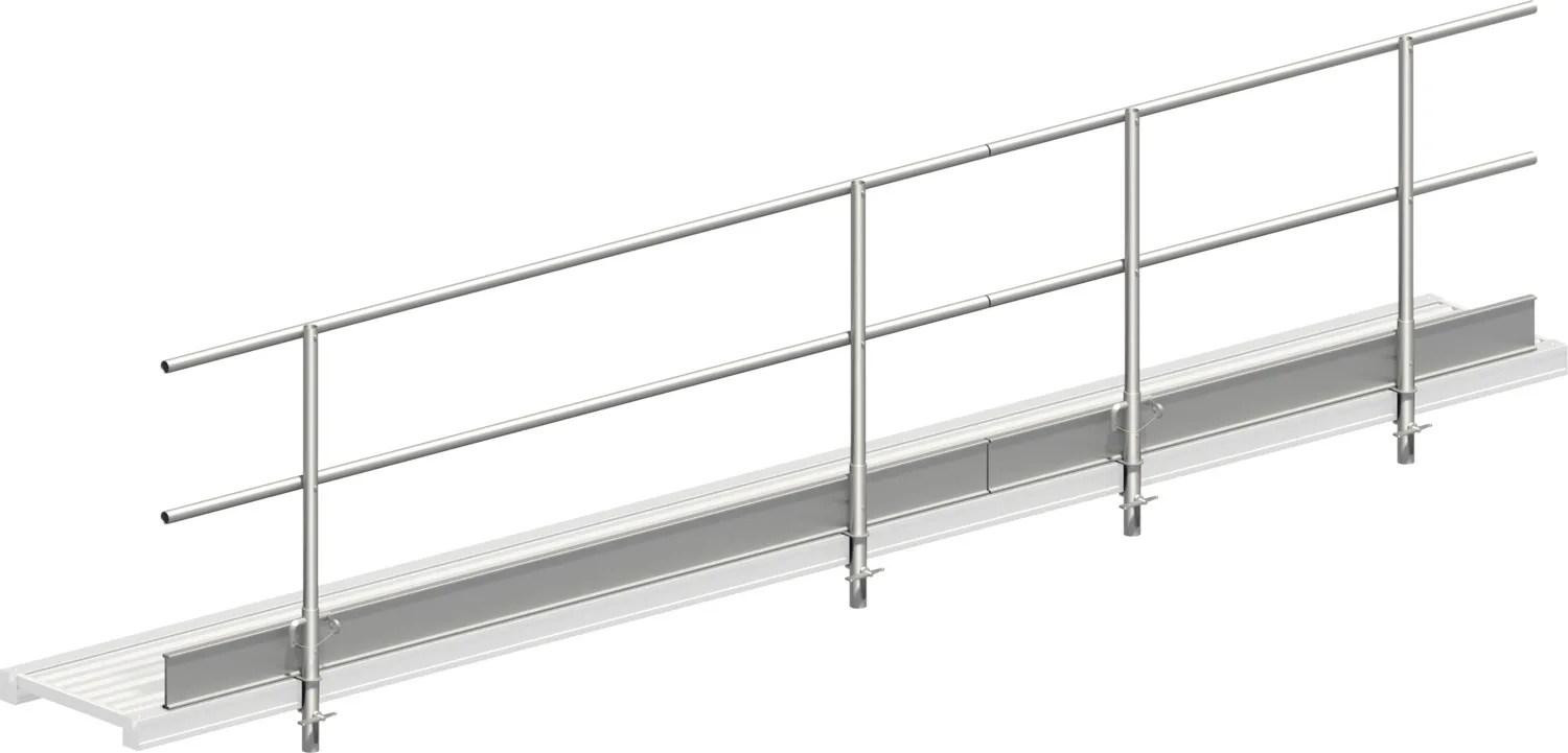 Layher Dreiteiliger Seitenschutz für Alu-Steg 600 1348520 mit Länge: 5,2 m (einseitig)