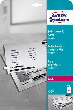 Avery Zweckform Folie 3482 DIN A4 sk 25 St./Pack.