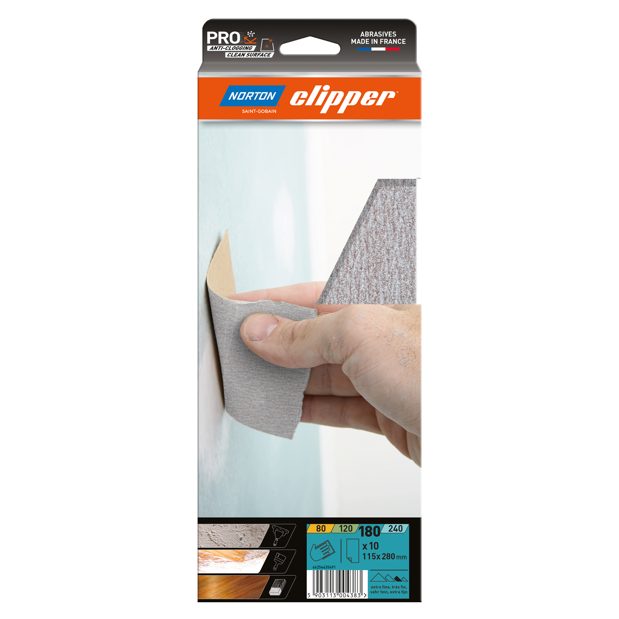Norton Clipper Schleifbögen Anti-Clog. A275 115x280 mm K180