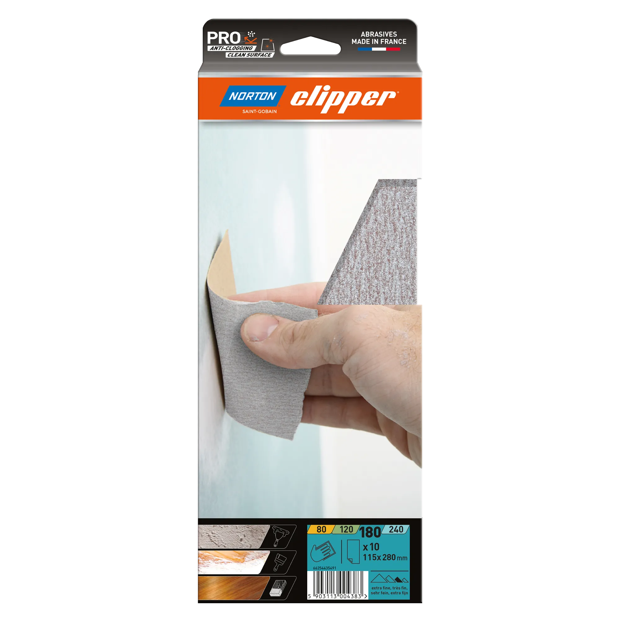 Norton Clipper Schleifbögen Anti-Clog. A275 115x280 mm K180