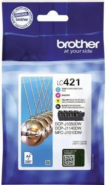 Brother Tintenpatrone LC421VAL 200Seiten sw/c/m/y 4 St./Pack.