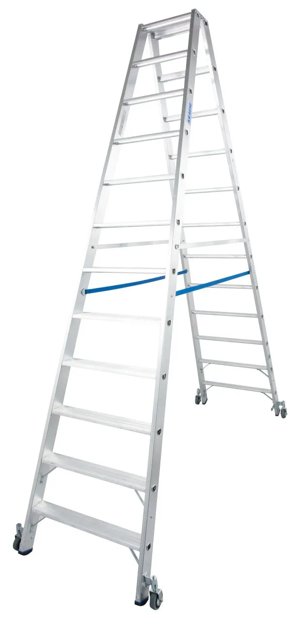 Krause STABILO Stufen-DoppelLeiter fahrbar 2x12 Stufen