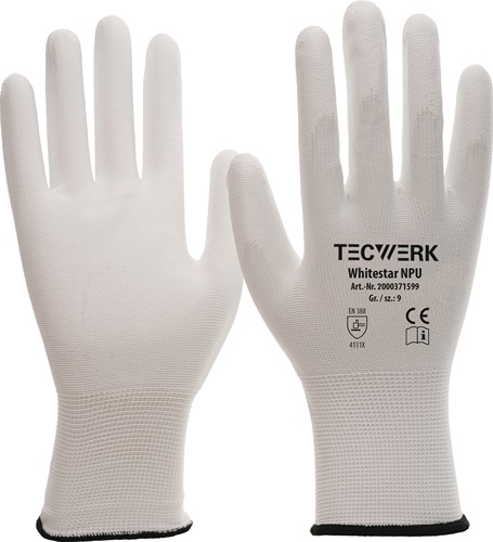 Handschuhe Whitestar NPU Gr.6 (S) weiß EN 388 PSA II TECWERK