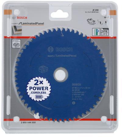 Bosch Kreissägeblatt Expert for Laminated Panel D.190mm Bohrung 30mm 60Zähne WZ 