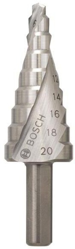 Bosch Stufenbohrer Stufen-D.4-20mm Schaft-D.8mm L.75mm HSS blank 9 Stufen