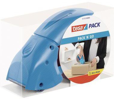 tesa Packbandabroller Pack n Go 51112 blau