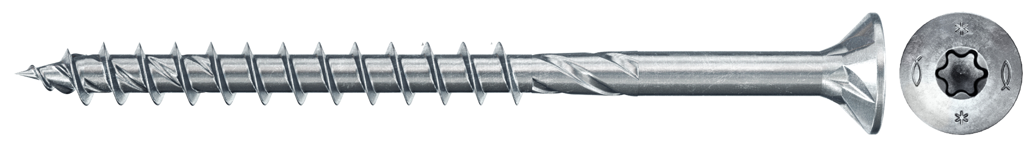 fischer PowerFast FPF II CTP 4,5 x 60 BC 200 Senkkopf mit Innenstern TX Teilgewinde galvanisch verzinkt, blau passiviert