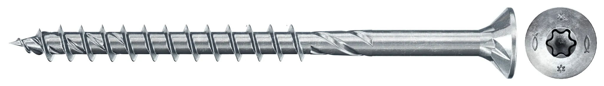 fischer PowerFast FPF II CTP 4,5 x 70 BC 100 Senkkopf mit Innenstern TX Teilgewinde galvanisch verzinkt, blau passiviert