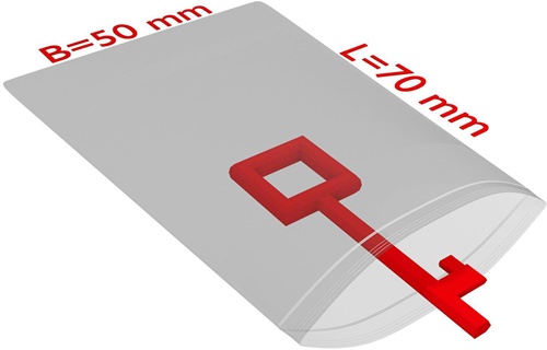 Druckverschlussbeutel Maße 50x70mm Stärke 50µ PE transparent TRANSPAK