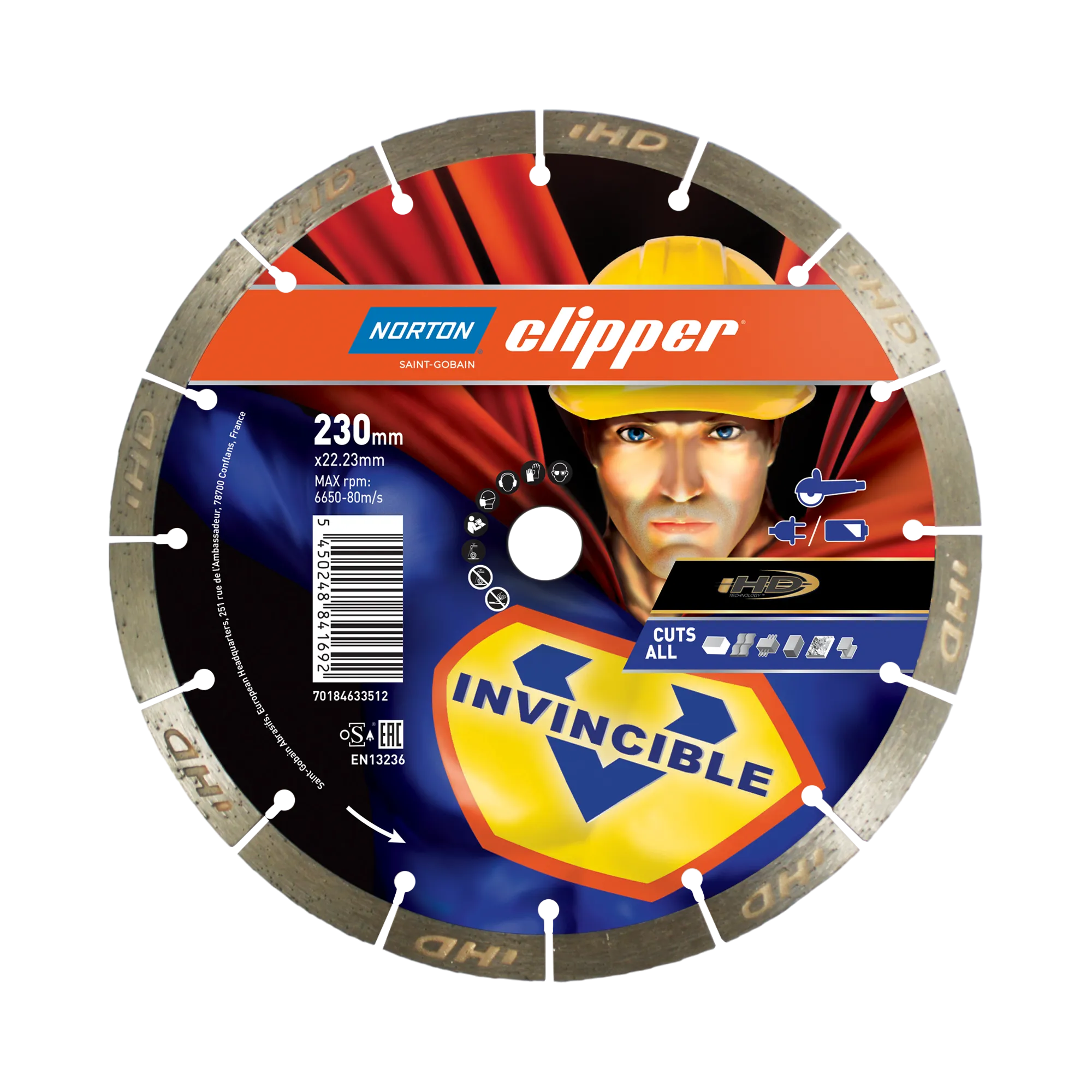 Norton Clipper Mr. Invincible 230 Ø mm Diamantscheibe