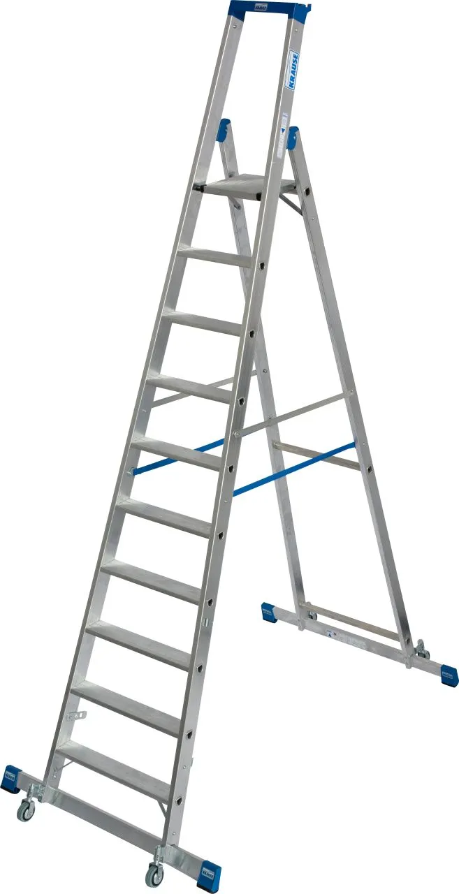 Krause STABILO Stufen-StehLeiter fahrbar mit Traverse 1x10 Stufen