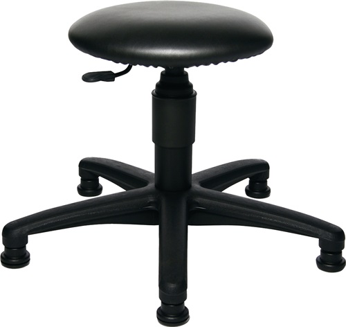 Drehhocker m.Bodengleitern Kunstlederpolster schwarz Sitz-H.390-520mm TOPSTAR