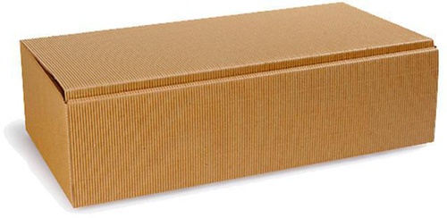 Flaschengeschenkkarton Maße 361x188x94mm natur offene Welle natur TRANSPAK
