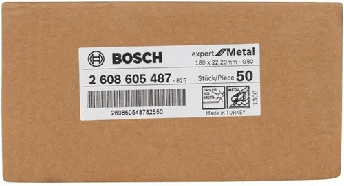 Bosch Fiberschleifscheibe EN13743 Expert for Metal D.180mm Körnung 80 Korund