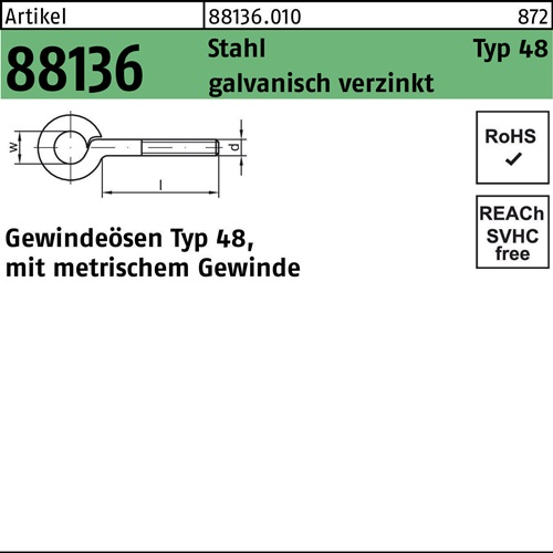 Gewindeöse R 88136 Typ 48