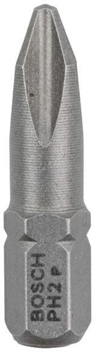 Bosch Schrauberbit Extra-Hart ISO1173 C6.3 PH 2 L.25mm 1/4Zoll-Außen-6kt 100St.