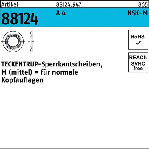 Sperrkantscheibe R 88124 NSK-M 5 A 4 1000 Stück TECKENTRUP