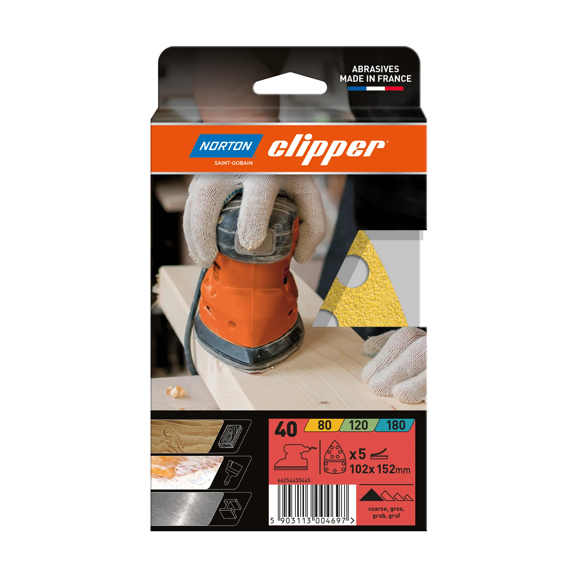 Norton Clipper Delta-Schleifscheiben 102x152 P40