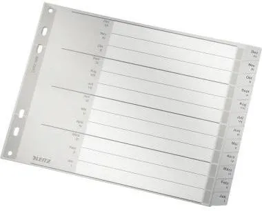 Leitz Plastikregister A4 PP 1288 bedruckt mit Monaten Jan.-Dezember