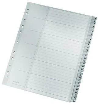 Leitz Register 12810000 1-31 DIN A4 31teilig PP grau