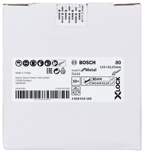 Bosch Fiberschleifscheibe X-LOCK R444 Expert for Metal D.115mm Körnung 80