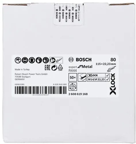Bosch Fiberschleifscheibe X-LOCK R444 Expert for Metal D.115mm Körnung 80