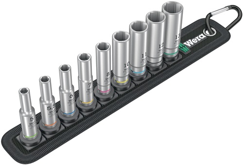 Steckschlüsseleinsatzset Belt A Deep 1 9-tlg.SW 5-13mm Antr.6,3mm (1/4)Zoll WERA