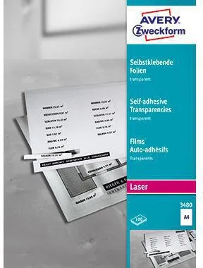 Avery Zweckform Laserfolie 3480 210x297mm transparent 100 St./Pack.