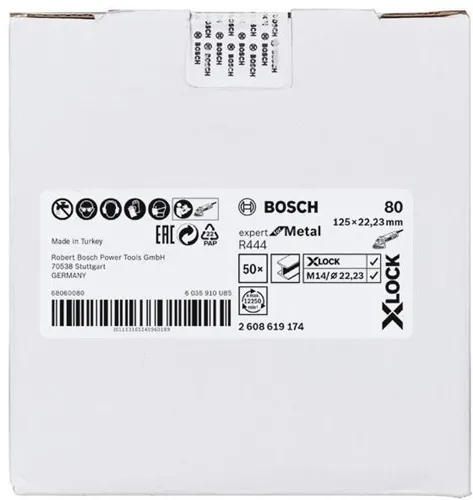 Bosch Fiberschleifscheibe X-LOCK R444 Expert for Metal D.125mm Körnung 80
