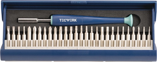 Feinmechanikerbitset 29tlg.m.Wechselbits in Ku.-Kass.TECWERK